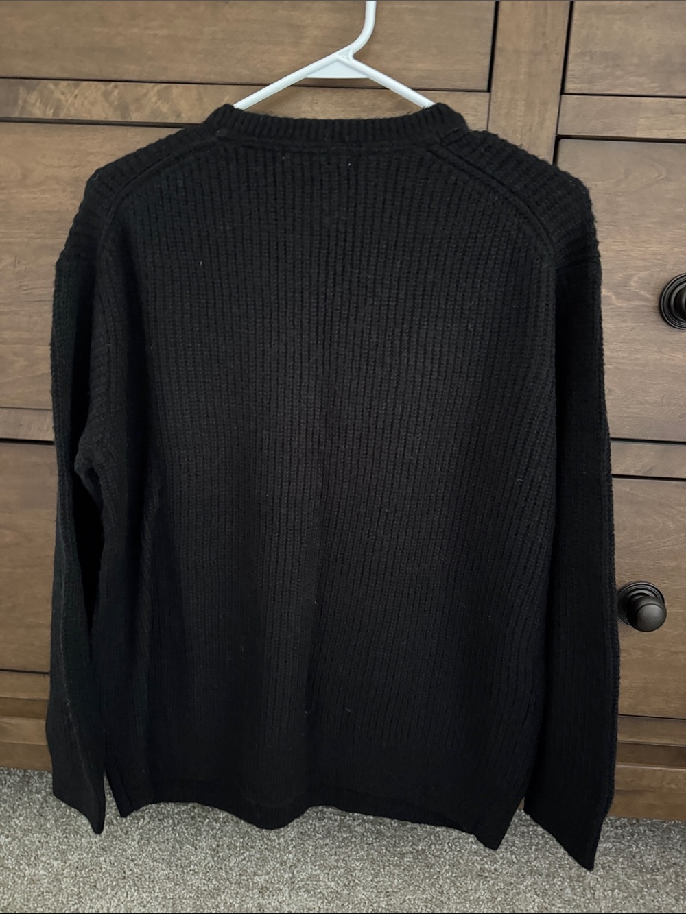 Marine Layer  Black cable knit Crewneck Sweater - Picture 3 of 5
